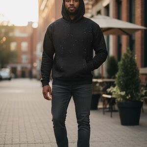 Black Speckled Hoodie